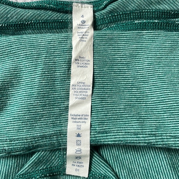 Lululemon Wunder Under Pant (Stripes) Soft Cotton Size 4 - Picture 2 of 11